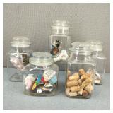 VTG Glass Jar Containers w/ Random Bonus Trinkets