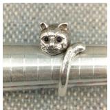 Sterling Silver Cat Ring Size Size 6