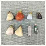 Assorted Natural Polished Stone Pendants