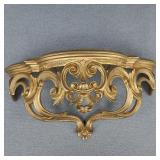 VTG Syroco Gold-Tone Hollywood Regency Wall Shelf