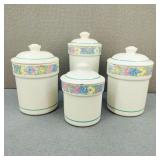 VTG Pottery Treasure Craft Dauphine Canister Set