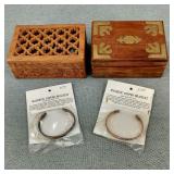VTG Wood Trinket/Jewelry Boxes & Various Jewelry