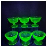 VTG Federal Glass Depression Uranium Sherbet Cups