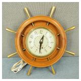 MCM-General Electric Nautical Ship Wheel Clock