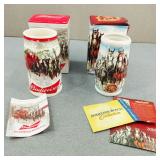 Budweiser-2008 & 2017 Ceramic Holiday Steins