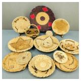 VTG Native Handwoven Coiled Basket Bowls/Trays +