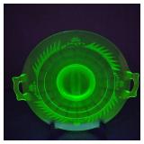 VTG Depression Uranium Glass Serving Platter