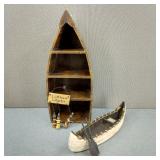 Vintage Rustic Wooden Boat Wall Shelf and Decor