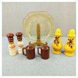 1930s Federal Glass Amber Madrid Plate & More