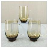 3 VTG-MCM Libbey Tempo Tawny Mugs/Beer Tankard