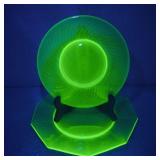 VTG Depression Uranium Glass Plates
