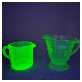VTG Depression Uranium Glass Creamers