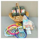 Yarn/Embroidery Hoops/Sewing Supplies/Wine Corks +