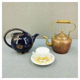 VTG-HALL Teapot/Hammered Copper/Brass Kettle +