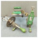 VTG Toy Electric Iron, Hand Grater, Egg Beater