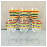 VTG Libbey Mambo Fiesta Glass Goblets & Tumblers