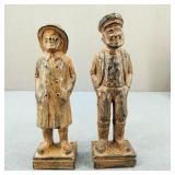 VTG Ceramic Folk Art Sailor/Fisherman Figurines