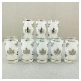 MCM Libbey Silver Leaf Hollywood Regency Barware