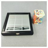 Fifth Ave Crystal Top Tic-Tac-Toe Set in Wood Box+