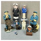 Various Vintage Nautical Sailor Figurines