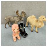 1950s Stuffed Faux Fur & Vinyl Toy Poodles +
