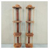 2-Vintage Wooden Teacup Display Wall Shelves