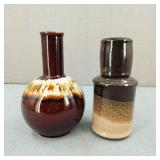 VTG Signed Fat Lava Pottery Decanter & Cup-Plus