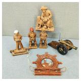 VTG Syroco Wood Sailor/Pirate Figurines & More