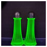VTG Uranium Depression Glass Salt & Pepper Shakers