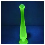 VTG Depression Uranium Swung Glass Bud Vase