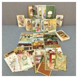 72 Antique/Vintage Unused & Used Postcards