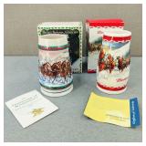 Budweiser-1993 & 2010 Collectable Holiday Steins