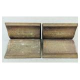 VTG Cast Iron Bookends w/ Literary Quotes