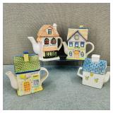 VTG-Ceramic H H Store Fronts/Cottage Decor Teapots