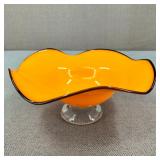 VTG-Tango Orange Glass Pedestal Bowl