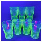 1930s Standard Glass Co? Uranium Glass Tumblers