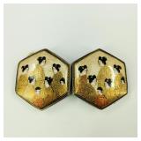Antique Japanese Satsuma 2-Part Belt Buckle