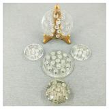 5-Vintage Glass Flower Frogs-Various Sizes