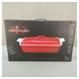 NIB-Hell's Kitchen Stoneware 3-QT Casserole Dish