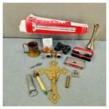 Antique/VTG Trinkets-Binoculars/Copper Tankard +