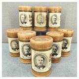 8-Antique Edison Gold Moulded Phonograph Records