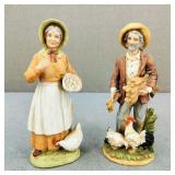 VTG HOMCO Old Man & Old Woman Porcelain Figurines