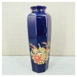 VTG Japanese H/P Ornate Peacock Octagon Vase