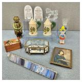 VTG Glass Jewelry Casket/S&P Shakers/Marbles/Etc.