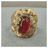 VTG Whitting & Davis Gold-Tone Amber Cuff Bracelet