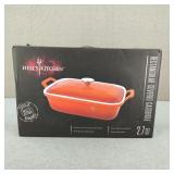 NIB-Hell's Kitchen Stoneware 2.7QT Casserole Dish