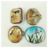 Antique Japanese Satsuma Geisha Brooch/Belt Buckle