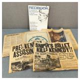 VTG-JFK Newspapers & Memorabilia from Death