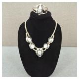 VTG-Navajo-Style Silver Plated/Faux White Buffalo