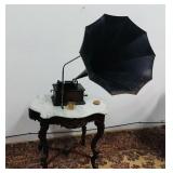 Antique Edison Phonograph & Morning Glory Horn